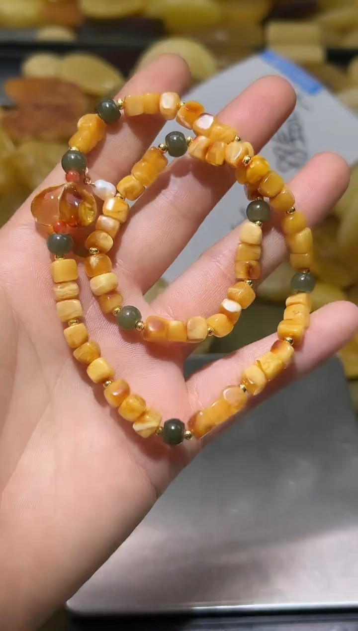 裸石琥珀未镶嵌琥珀蜜蜡手串