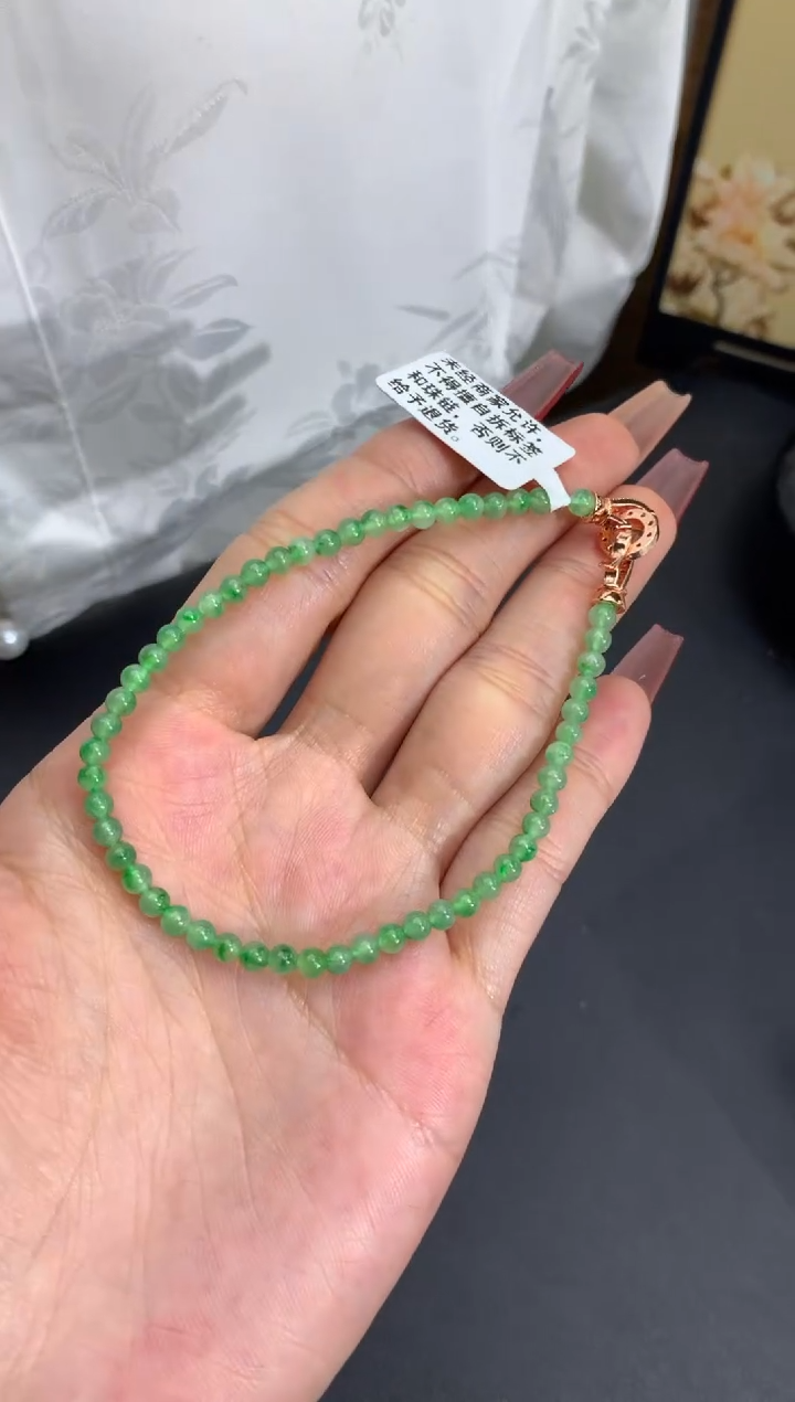 【闪购商品】翡翠手链未镶嵌卡3.4mm