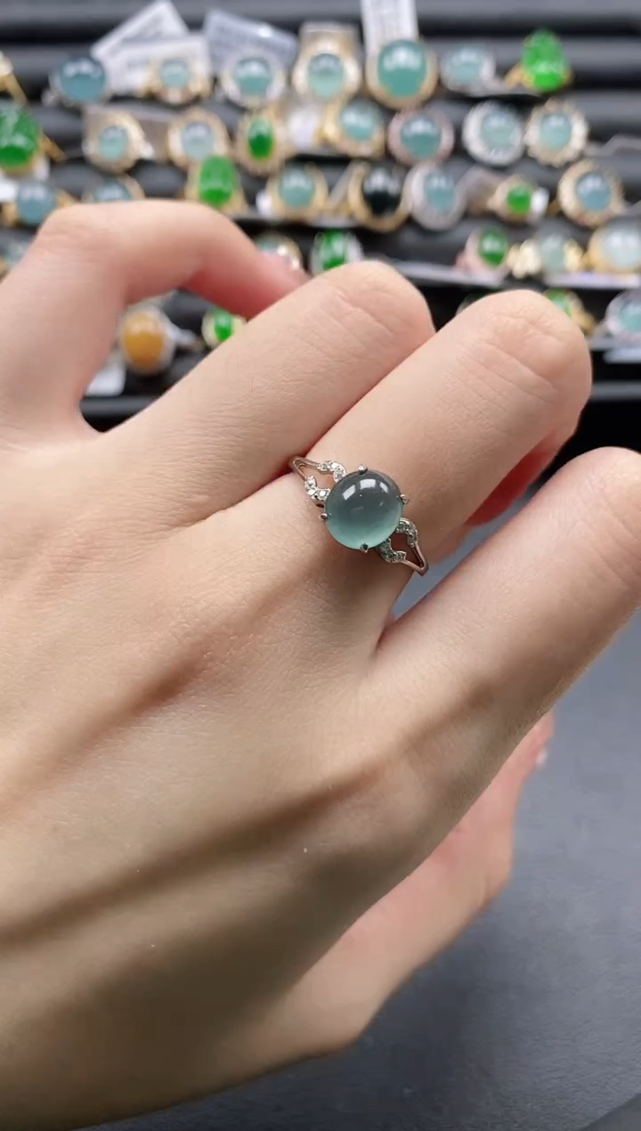 【闪购商品】翡翠戒指银S925镶嵌11111