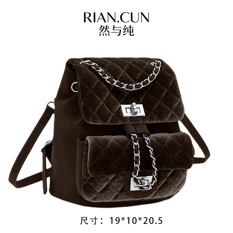 RAIN.CUN2025年新款时尚小众设计斜跨女包 ZT-D8100-金咖