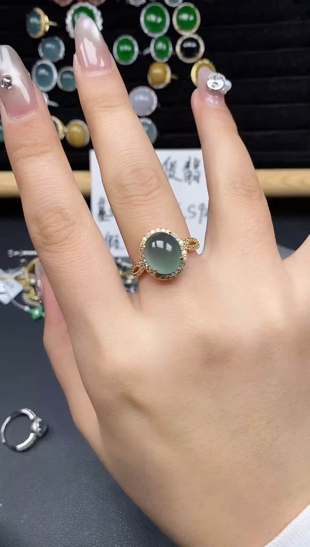 银S925镶嵌戒指翡翠2568