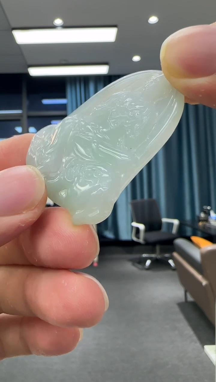 颈饰未镶嵌翡翠天然翡翠A货孤品一件 