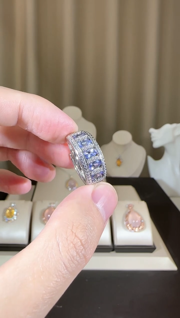 【闪购商品】坦桑石戒指银S925镶嵌设计款