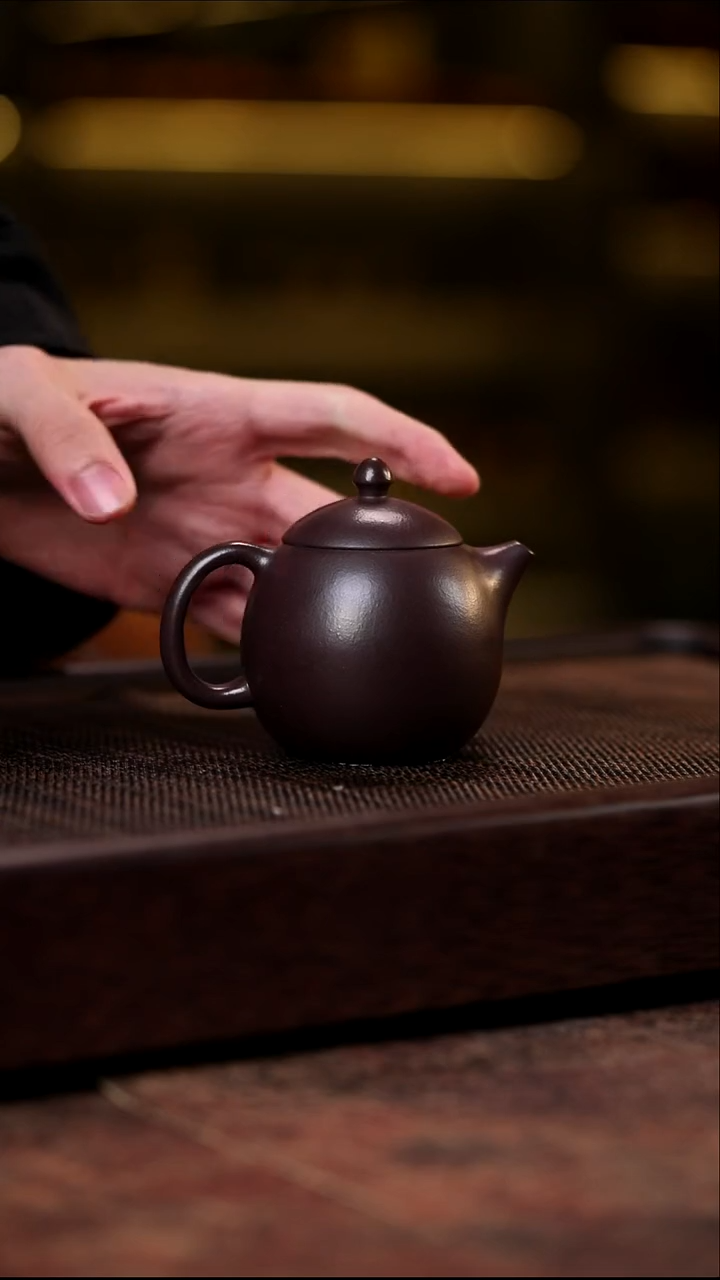 宜兴紫砂景舟紫泥龙蛋150cc