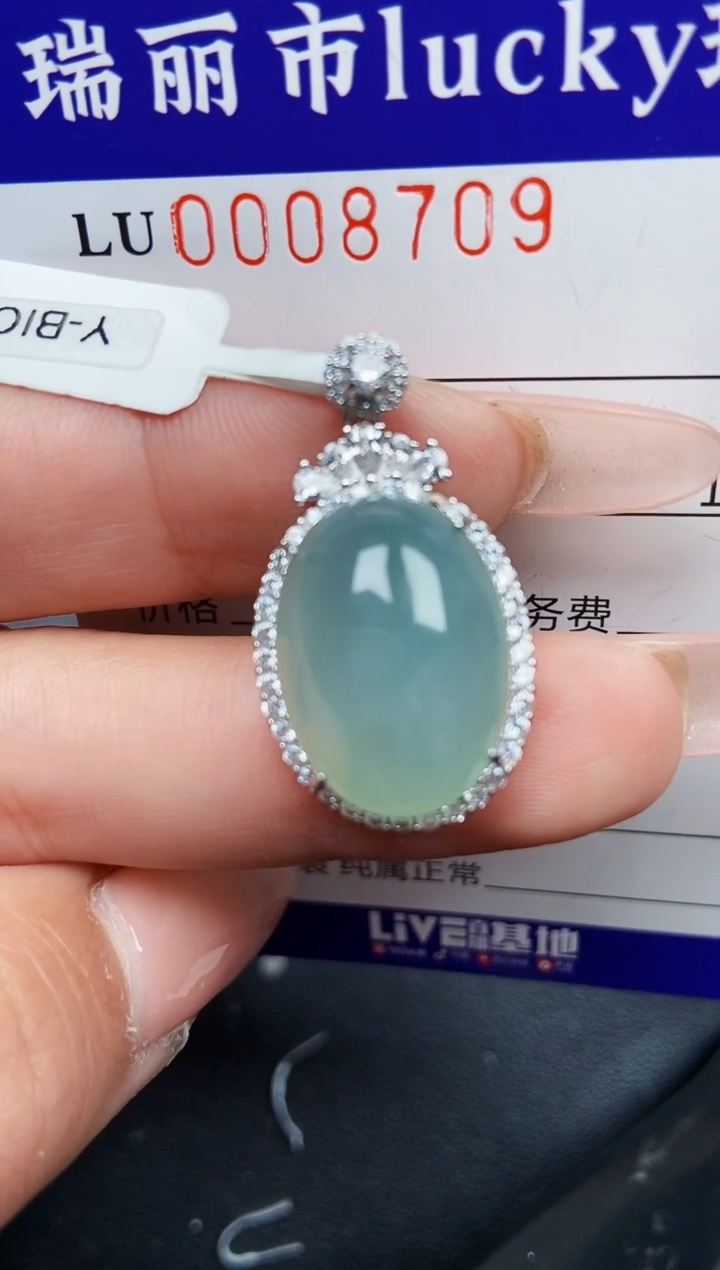 【闪购商品】翡翠颈饰银S925镶嵌8709