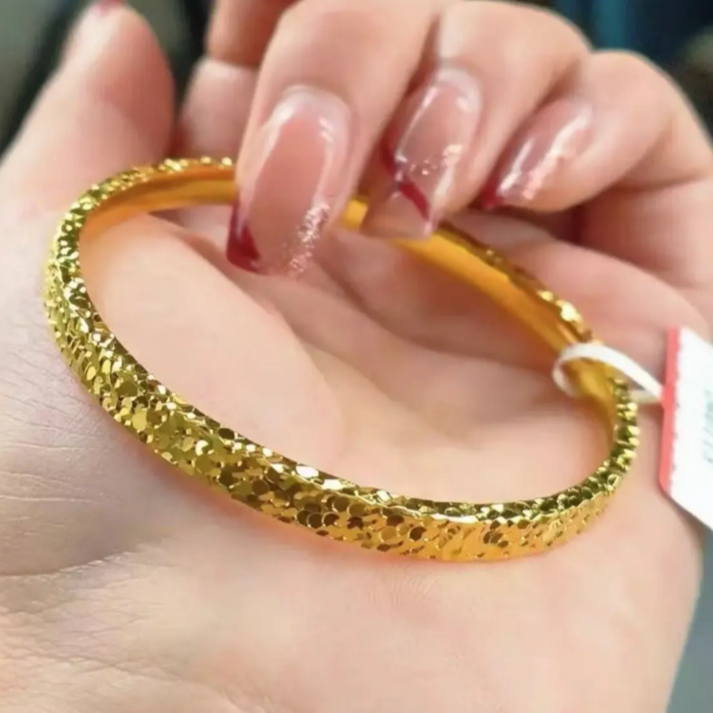 合金手镯 合金材质【三面4厘6厘碎碎冰手镯】时尚古法经典精美素款