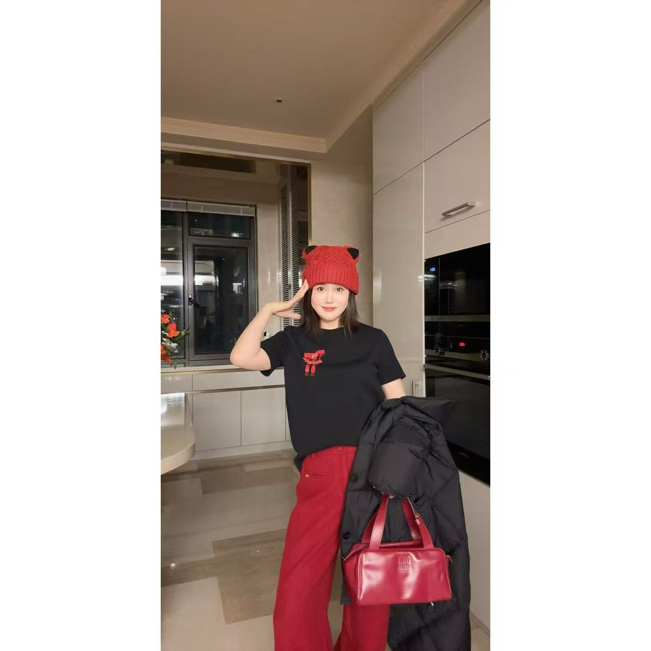 【兔耳帽】兔儿亮钻针织帽27246