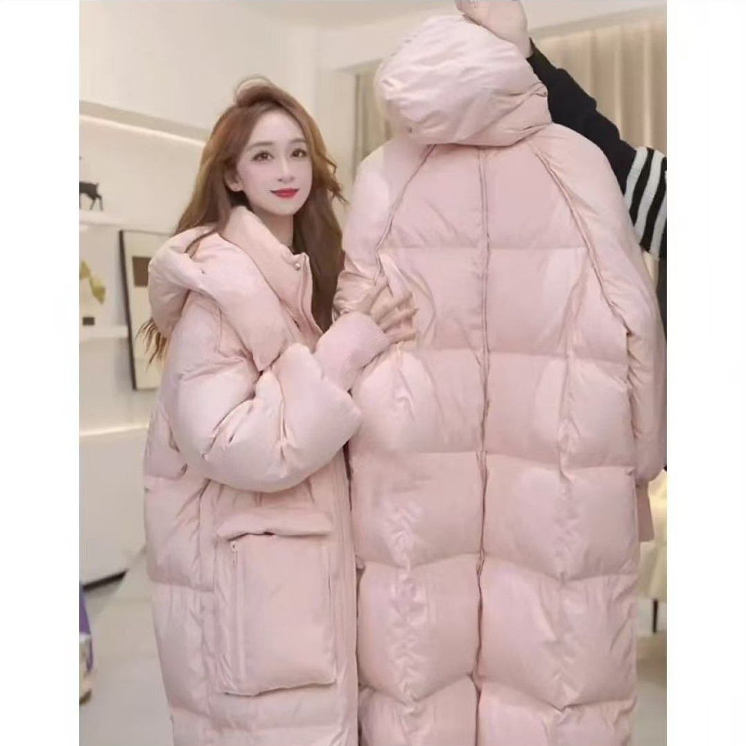 中长款棉衣女冬2025新款oversize韩版宽松学生羽绒棉服过膝厚外套