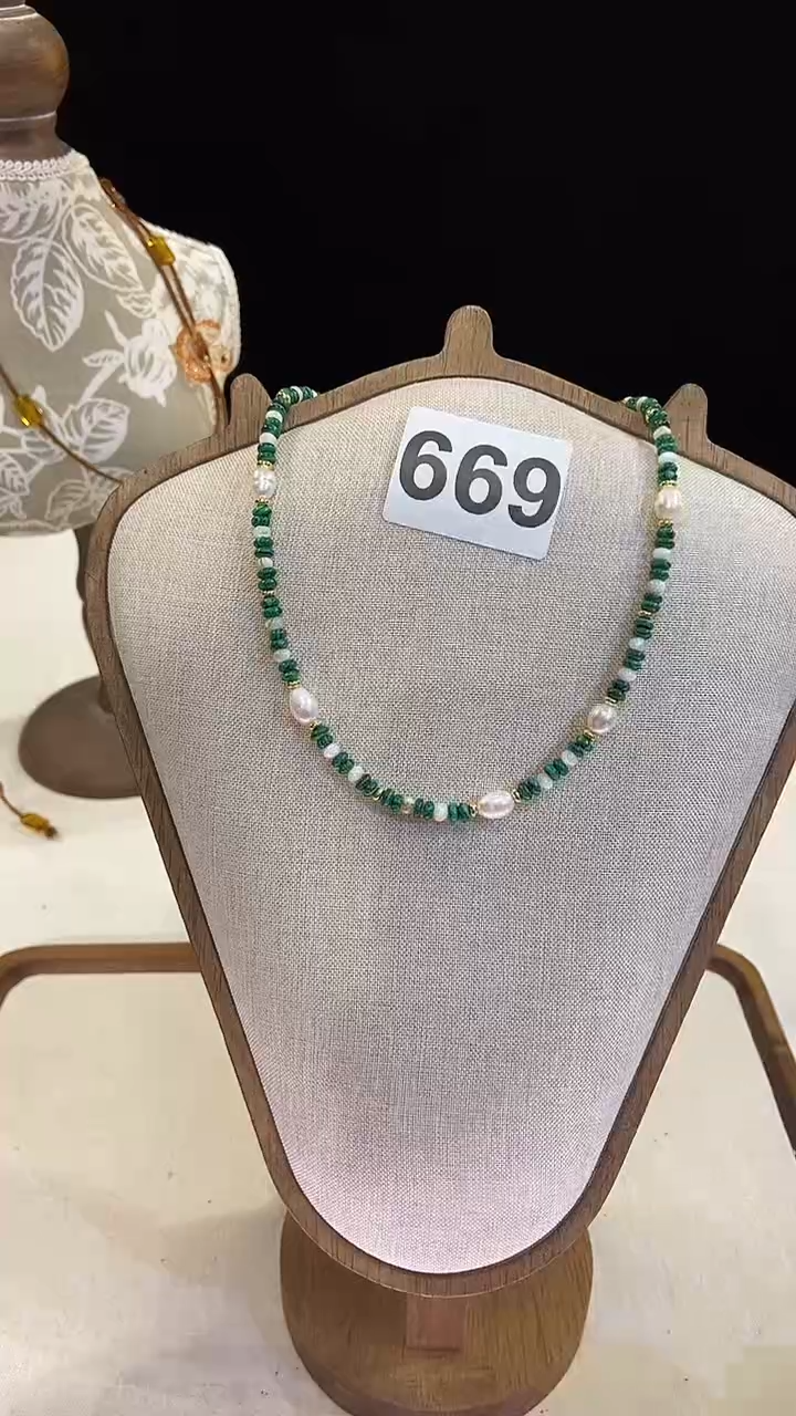 项链钛钢淡水珍珠669
