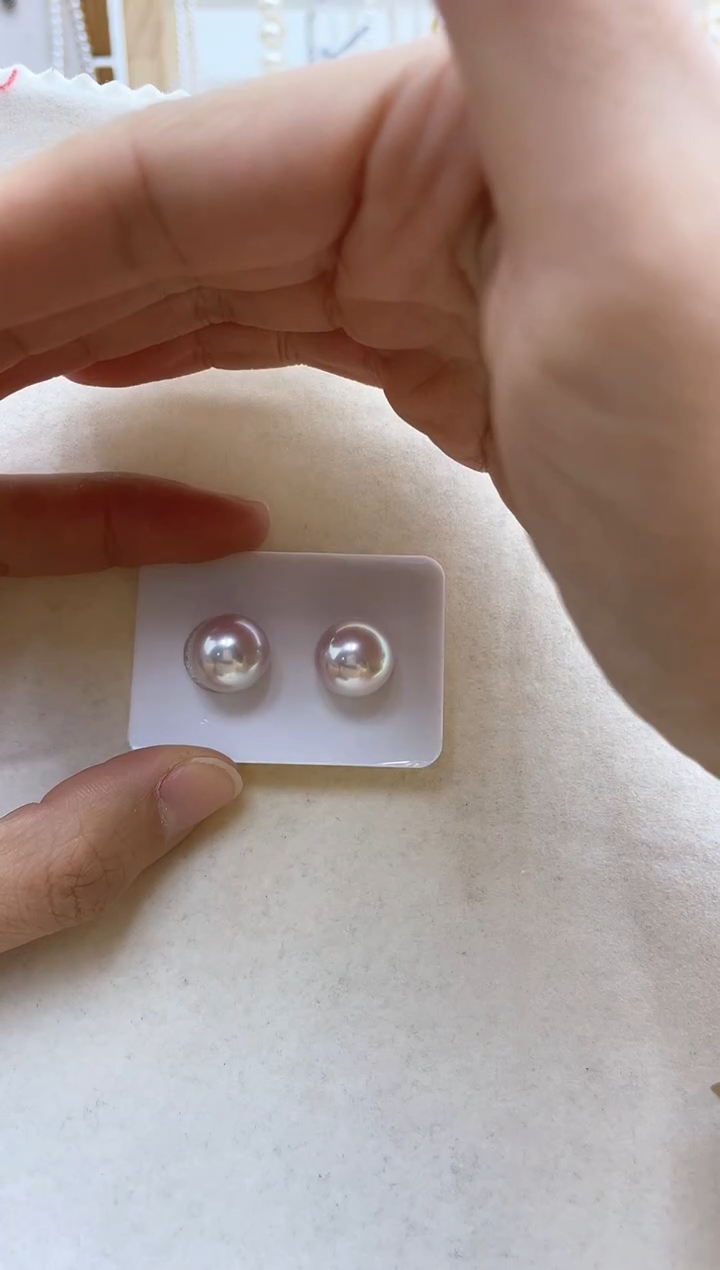 【闪购商品】淡水珍珠耳饰18K金镶嵌12+K金针