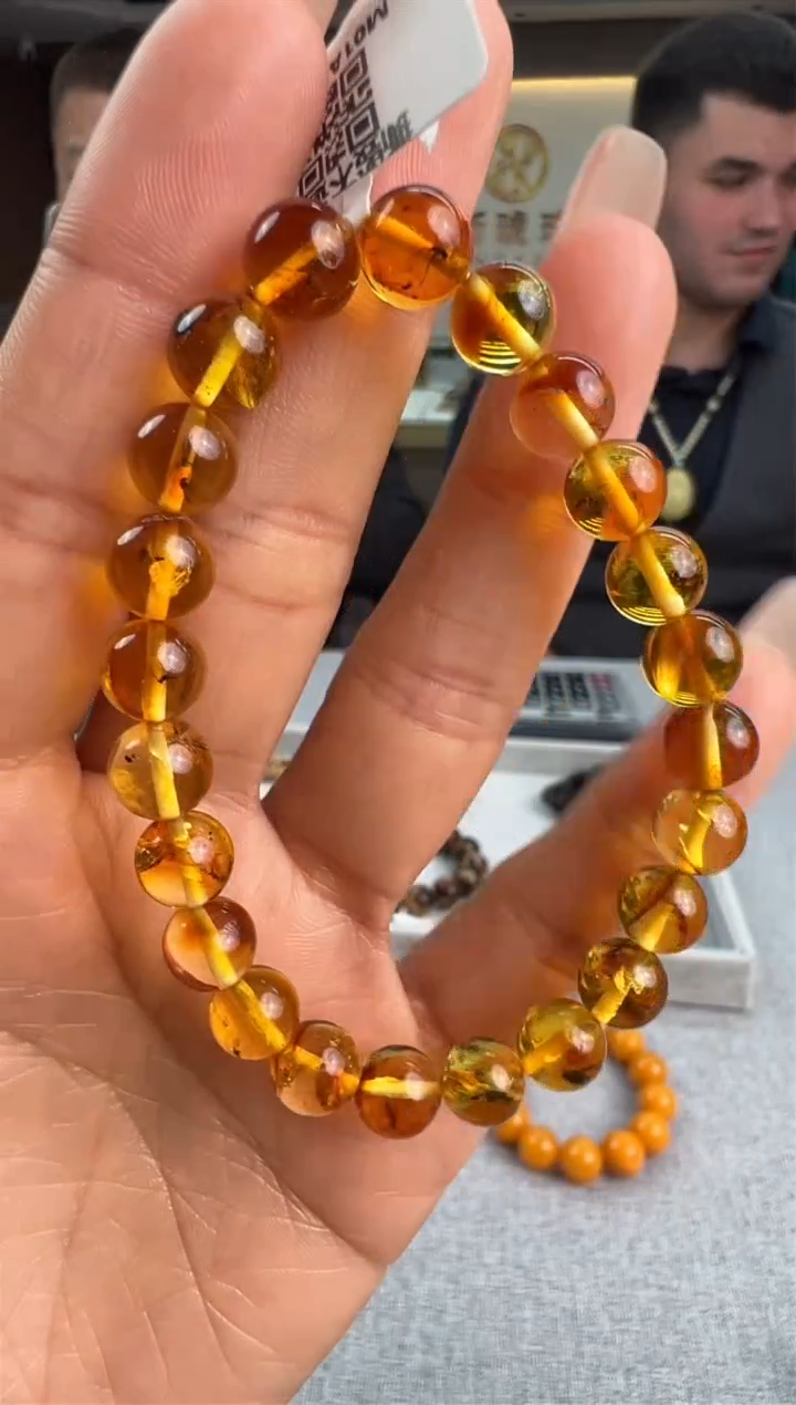 【闪购商品】琥珀手链未镶嵌59秒拍号