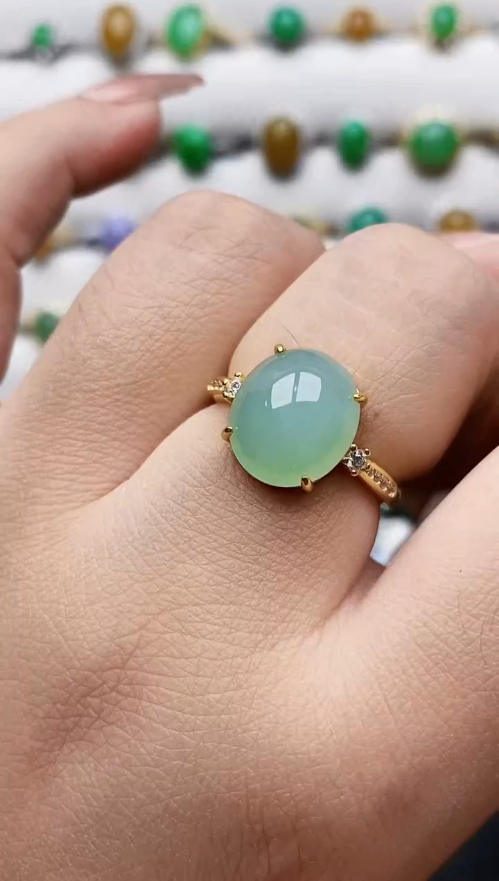 银S925镶嵌戒指翡翠2229