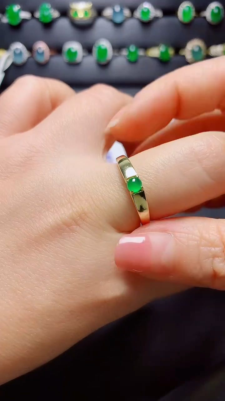 银S925镶嵌戒指翡翠天然翡翠A货s925银镶