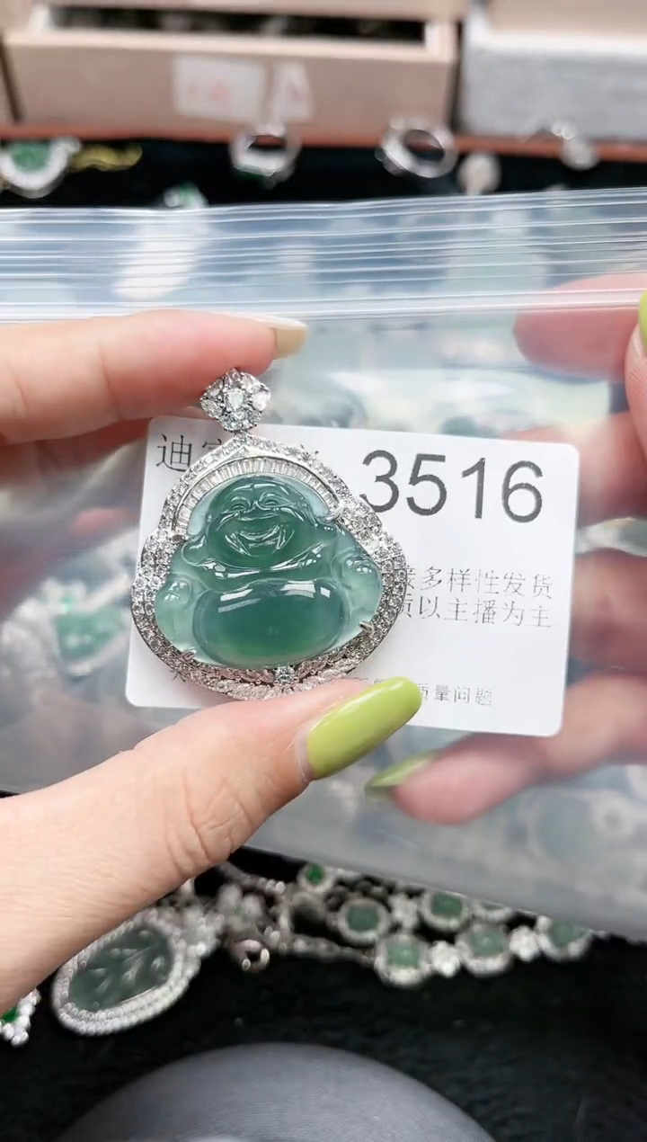 【闪购商品】翡翠颈饰未镶嵌赠皮绳3516