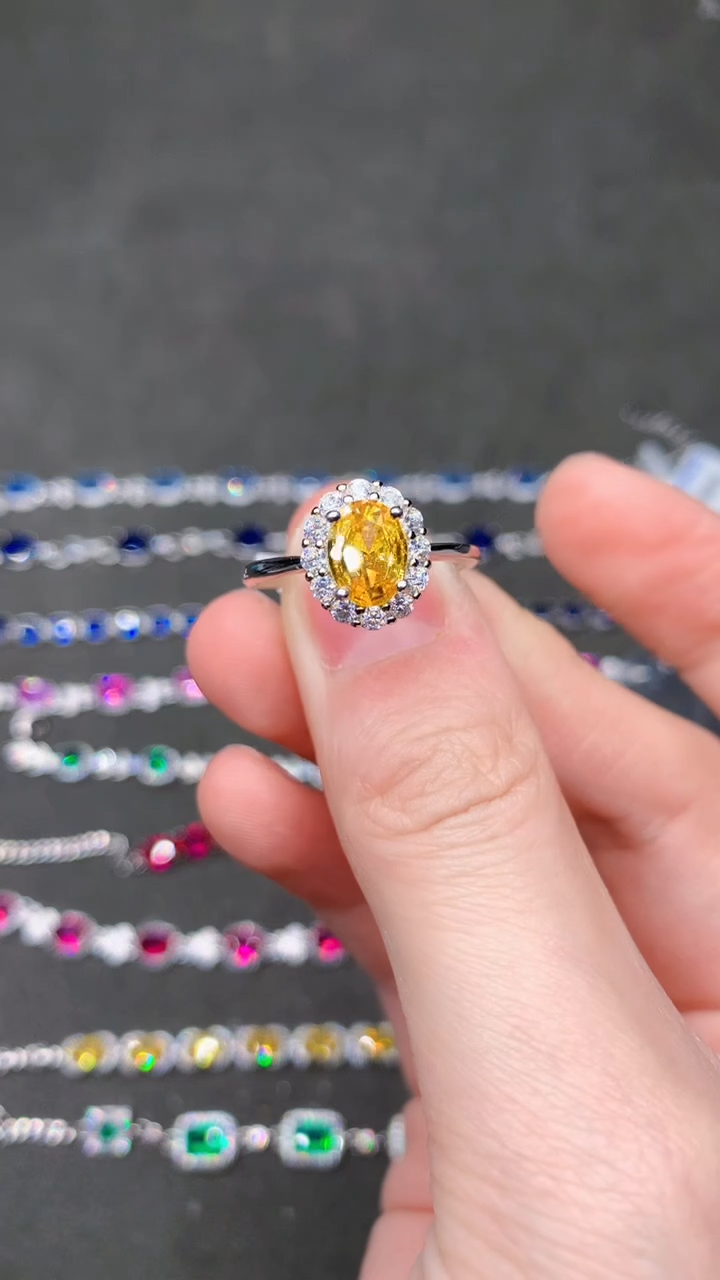 【闪购商品】蓝宝石戒指银S925镶嵌......