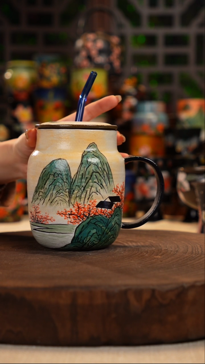 油画   釉下彩  杯子