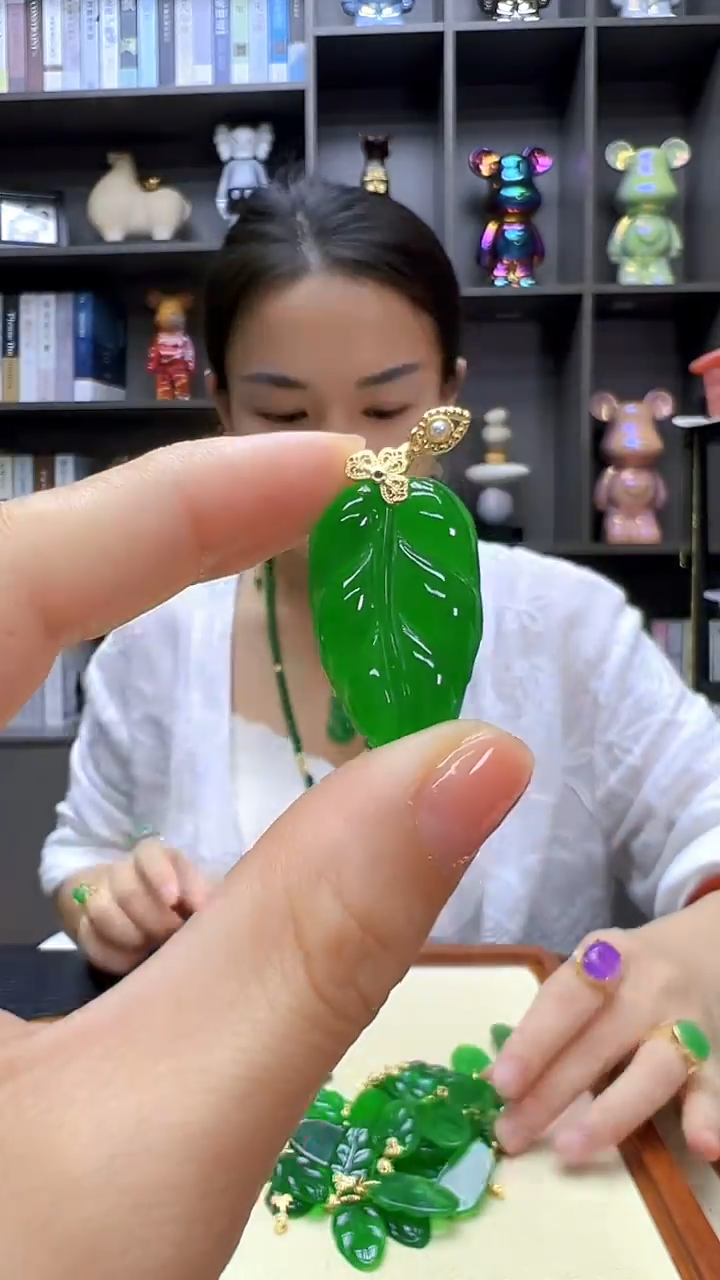 翡翠14K金镶嵌颈饰丹丹diy劲饰