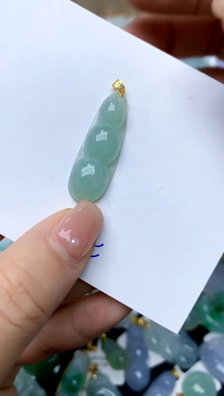 【闪购商品】翡翠颈饰18K金镶嵌天然A货翡翠22