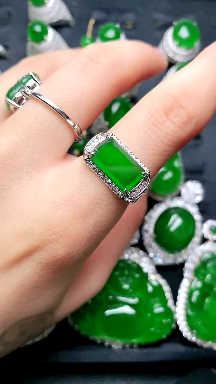 【闪购商品】翡翠戒指未镶嵌马鞍男戒