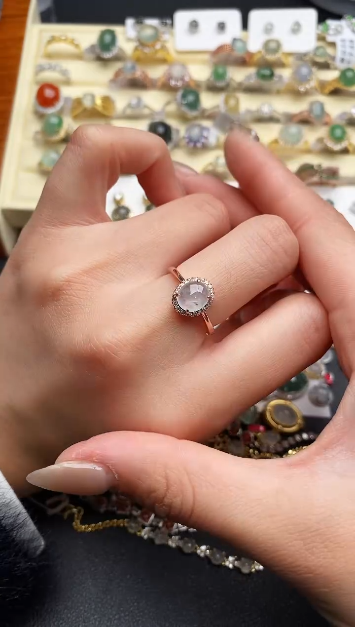 【闪购商品】翡翠戒指银S925镶嵌77777777+6