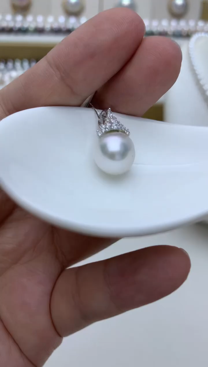 颈饰银S925镶嵌海水珍珠q2 