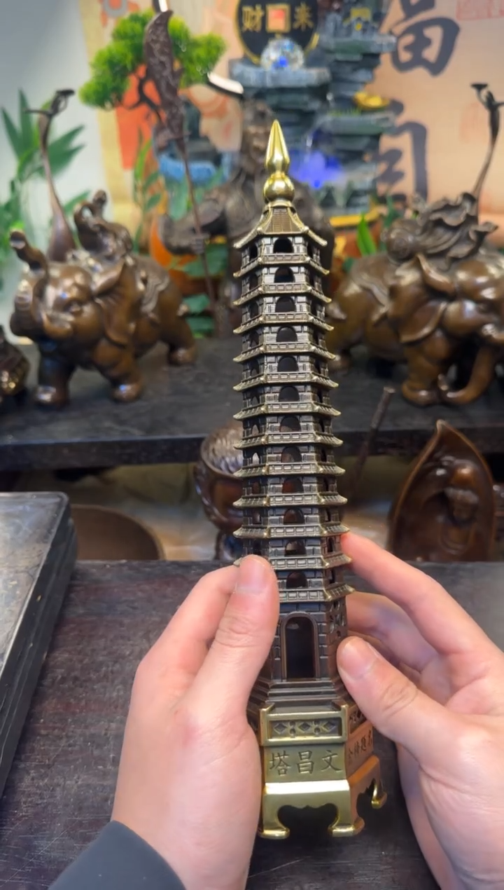 潼潼古铜只卖真铜！（十三层铜鎏金工艺文昌塔）