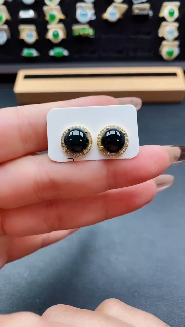 银S925镶嵌戒指翡翠1