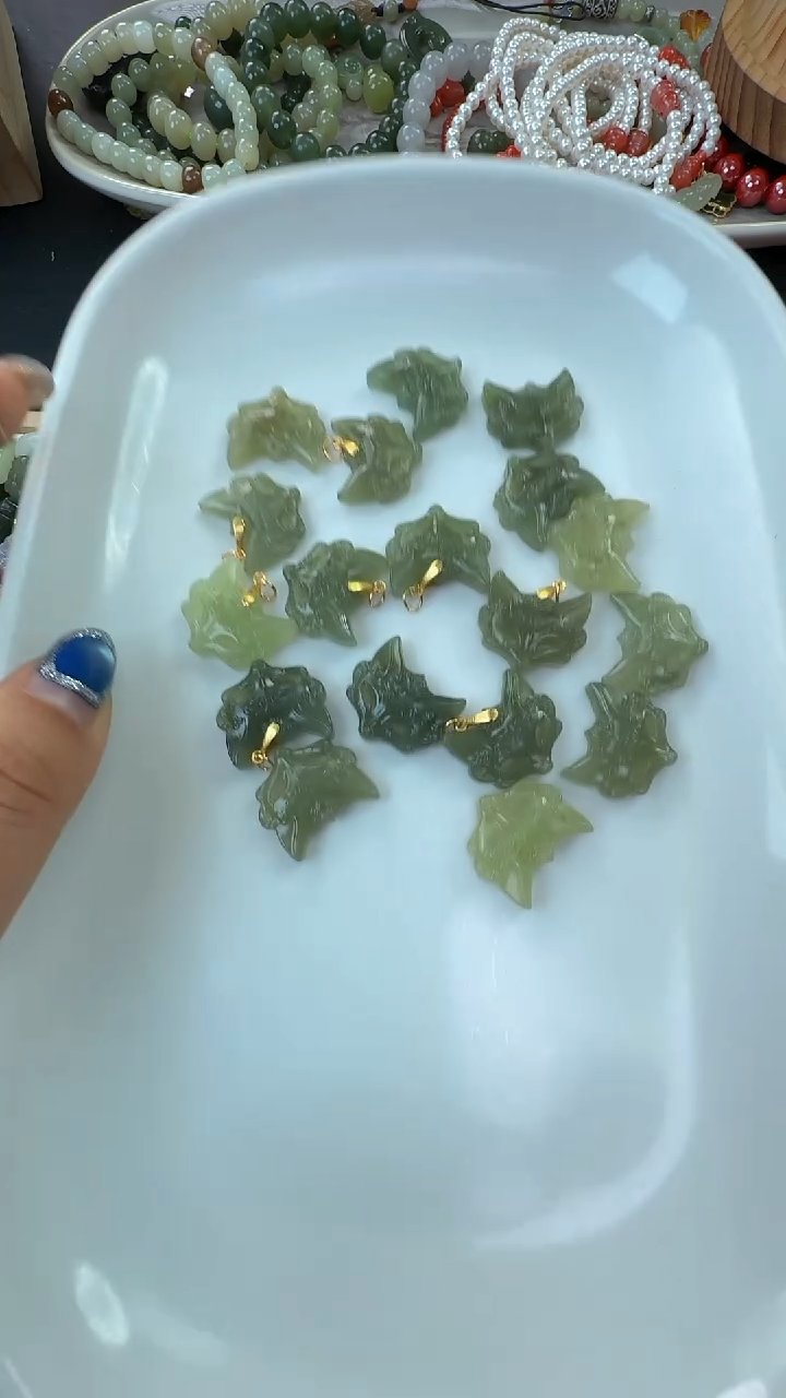 吊坠(不含链)银S925镶嵌和田玉A5货中多样性发其一