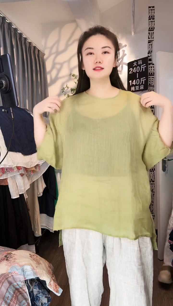 亚麻汉麻苎麻大码女装系列。140斤-250斤