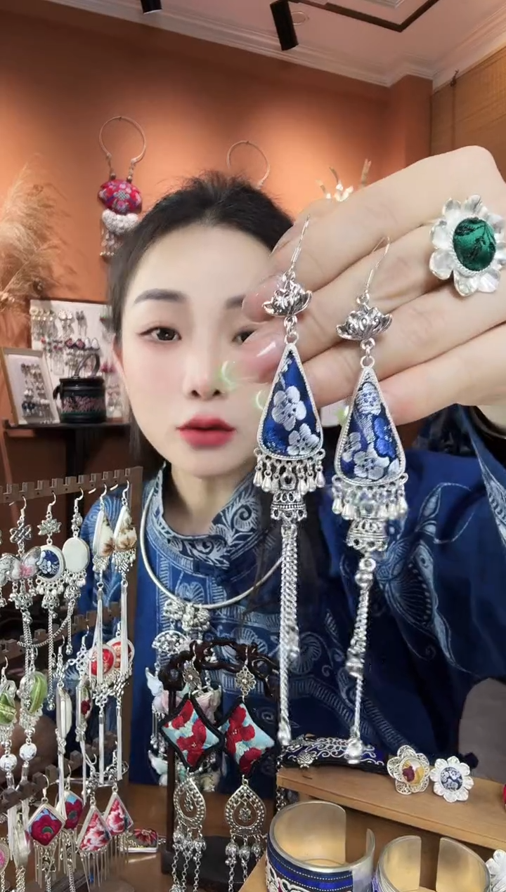 刺绣纯手工民族风耳环