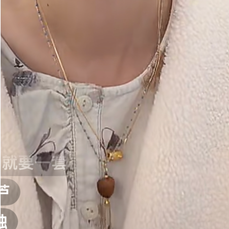 链子925银 小爱心 老山檀925银滴釉 项链