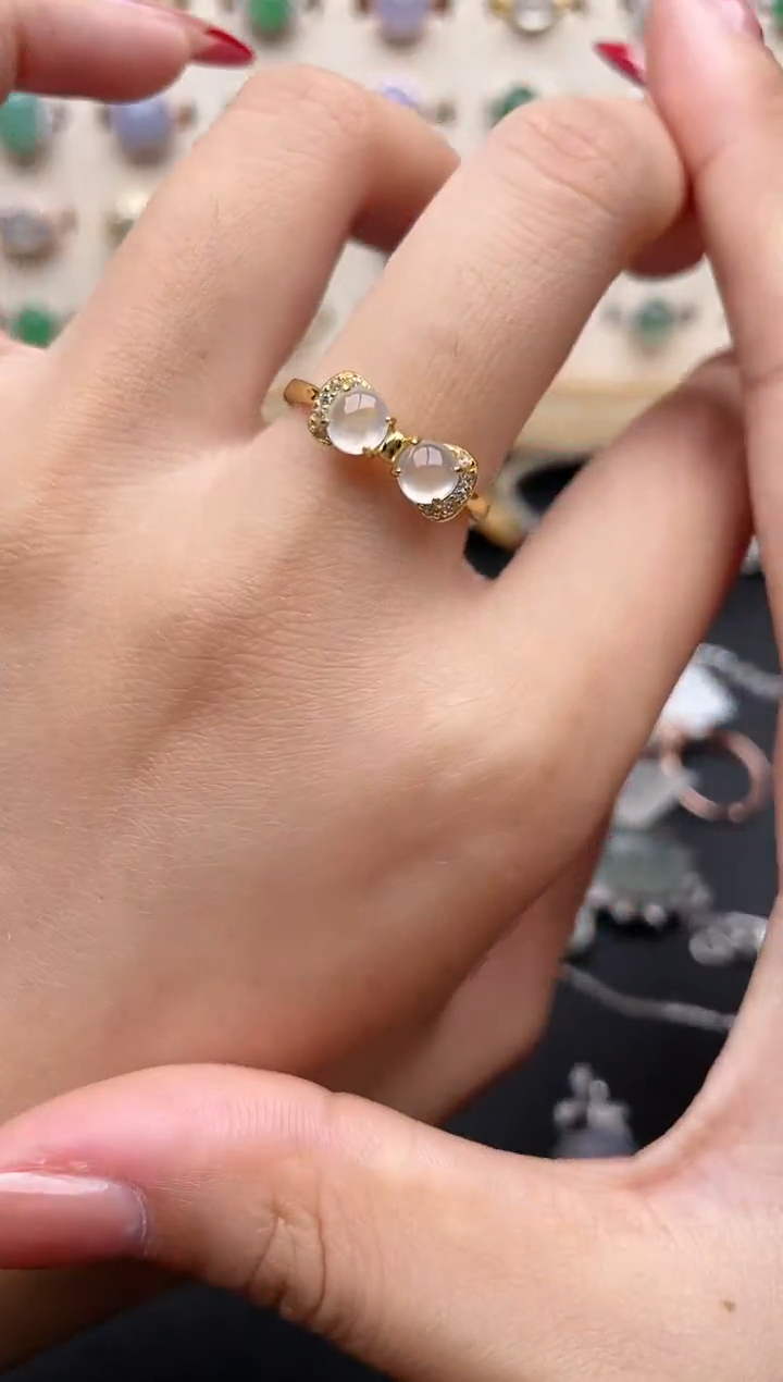 【闪购商品】翡翠戒指银S925镶嵌一物一证一礼盒·