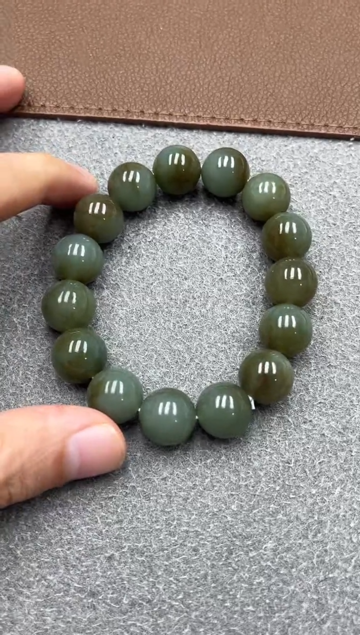 未镶嵌手串和田玉新疆且末糖青14