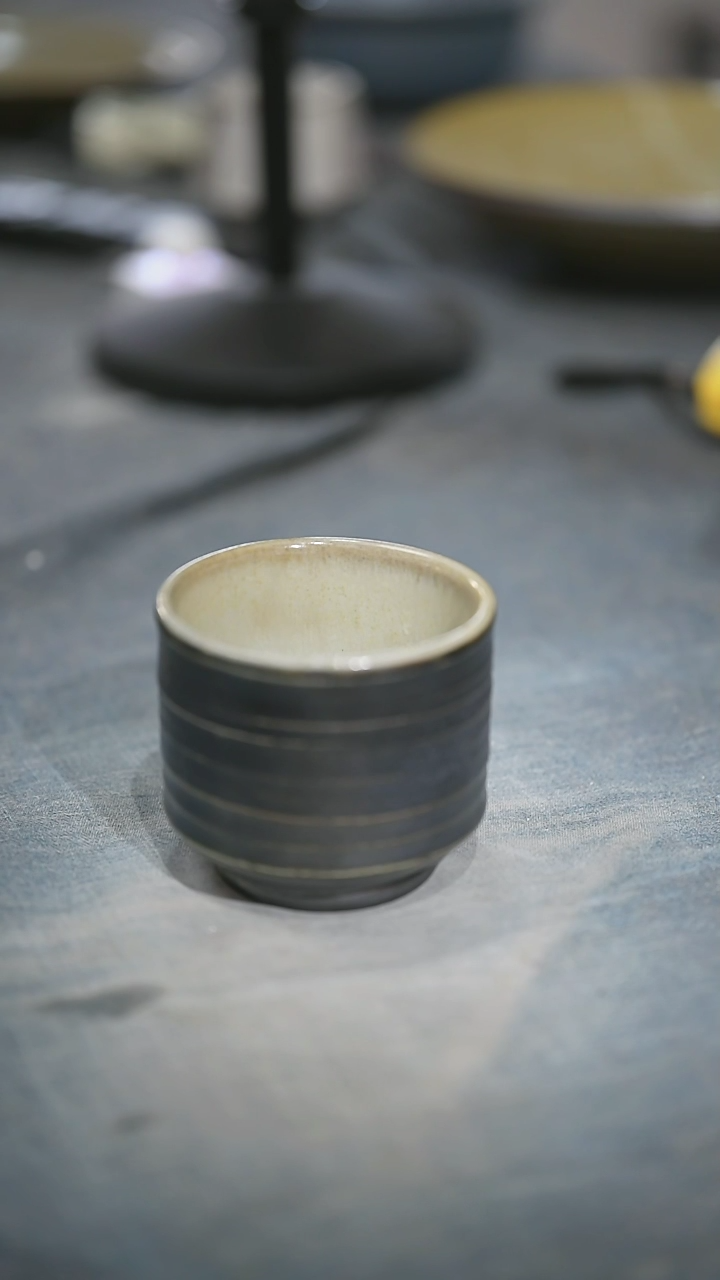 碗浪鬼家釉绘柴烧