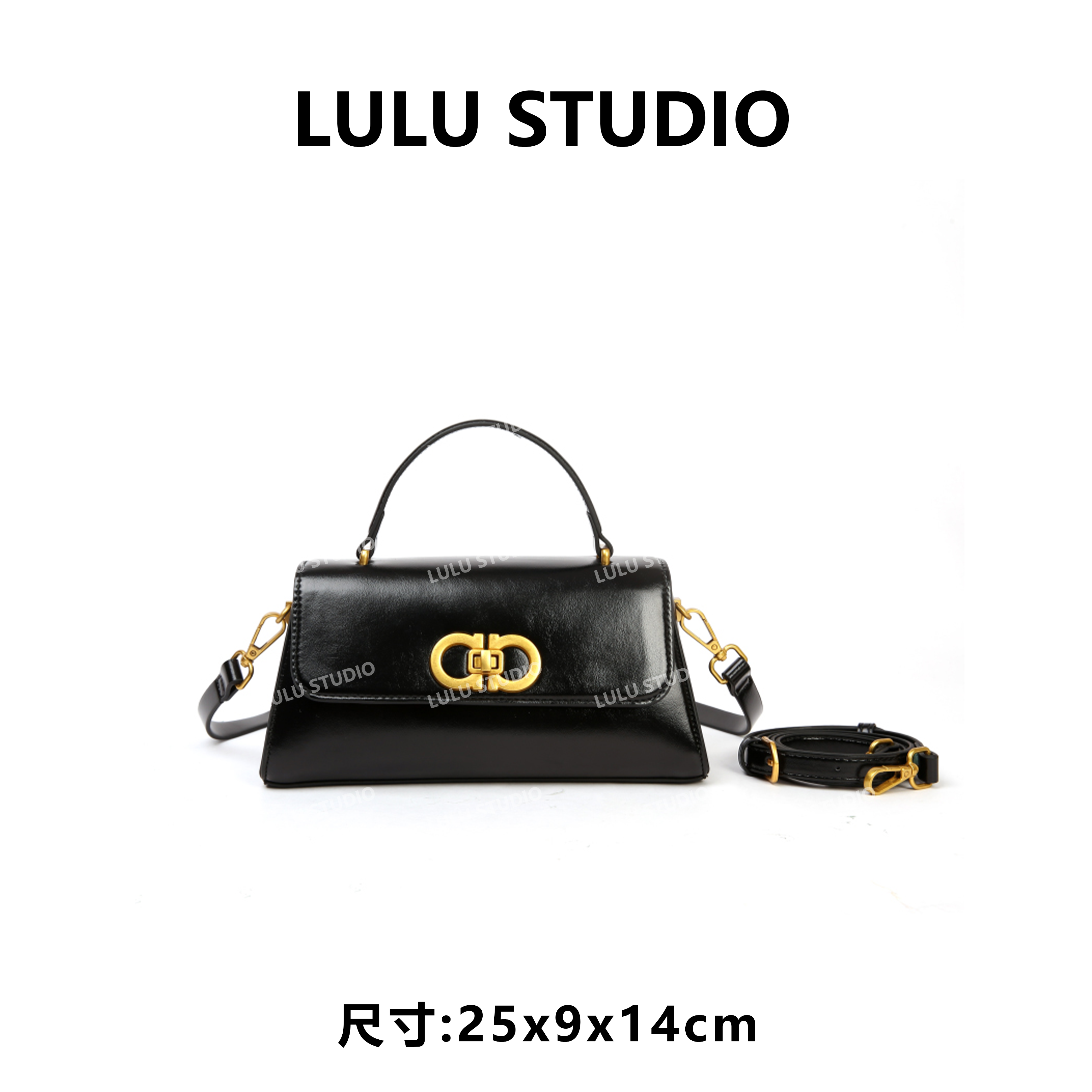 【LULU】BF-66590-黑色RAIN.CUN休闲时尚百搭腋下潮流女包