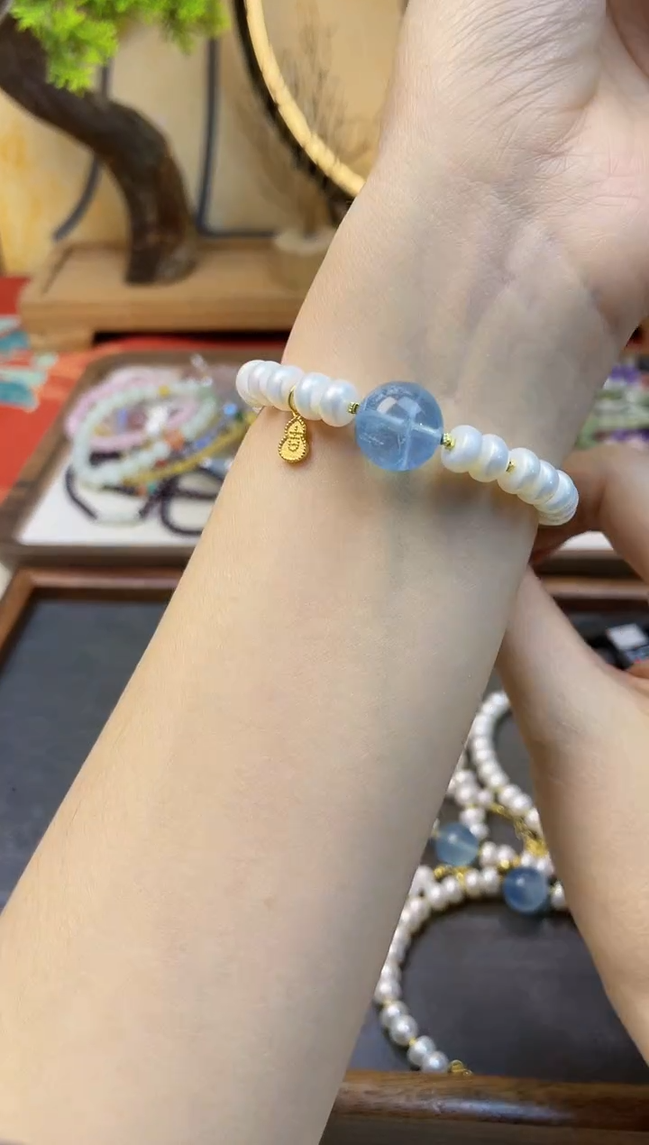 【闪购商品】淡水珍珠手绳银S925镶嵌1149