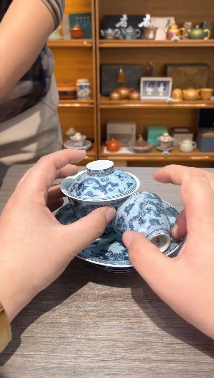 【闪购商品】青龙盖碗加一杯茶具