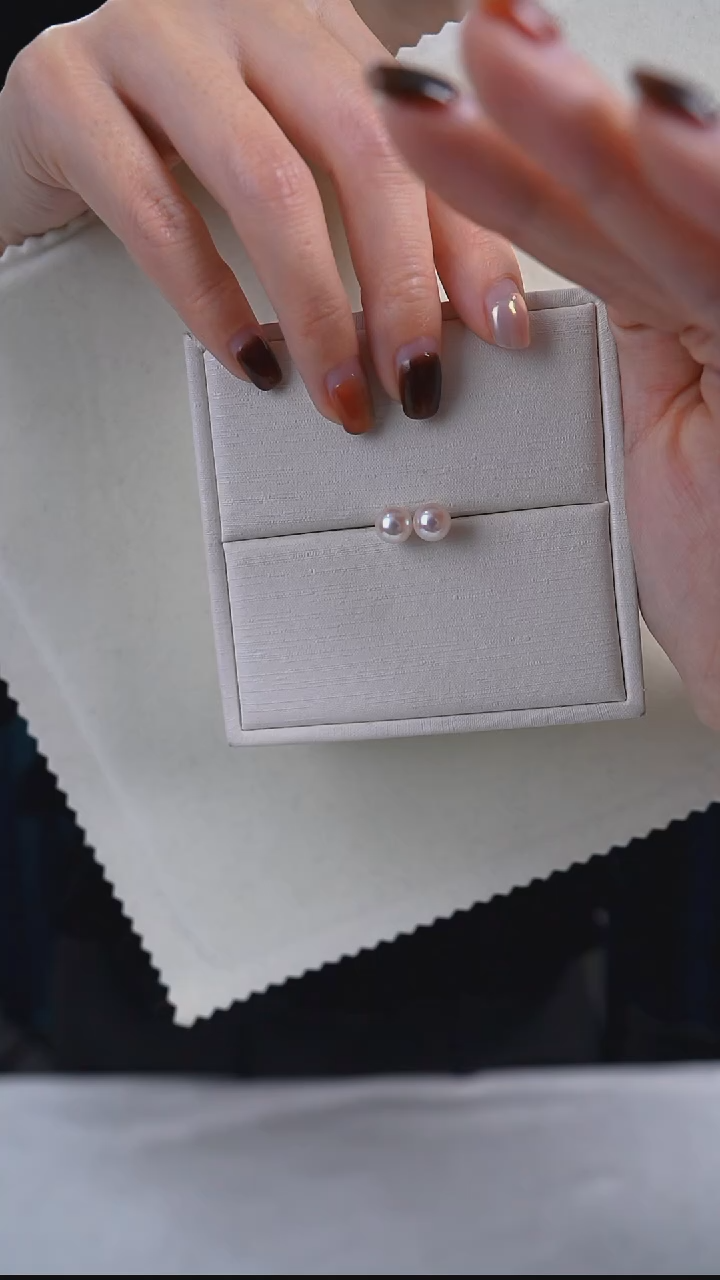 【闪购商品】海水珍珠耳饰18K金镶嵌6.5-7mmakoya耳钉