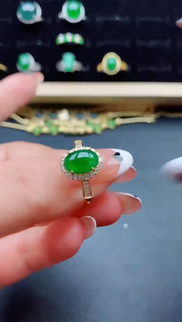 【闪购商品】翡翠银S925镶嵌戒指32321