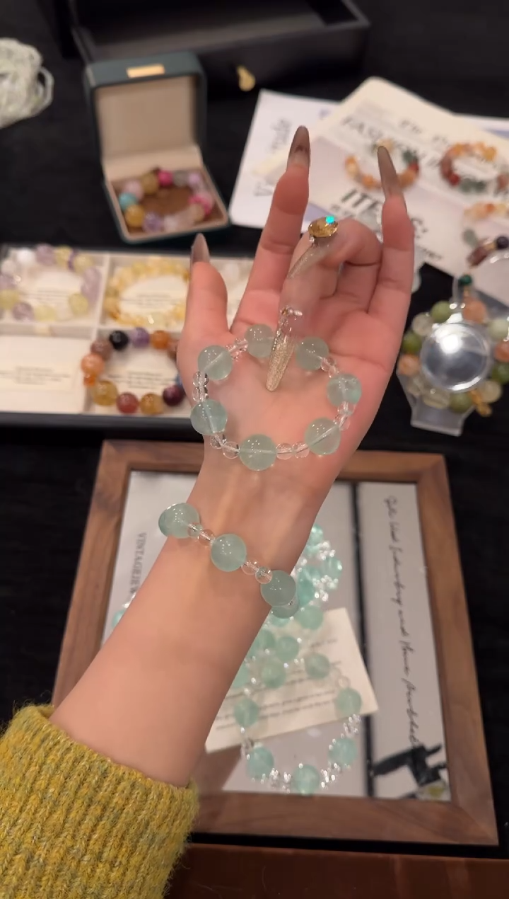 未镶嵌手链水晶绿萤石x3397