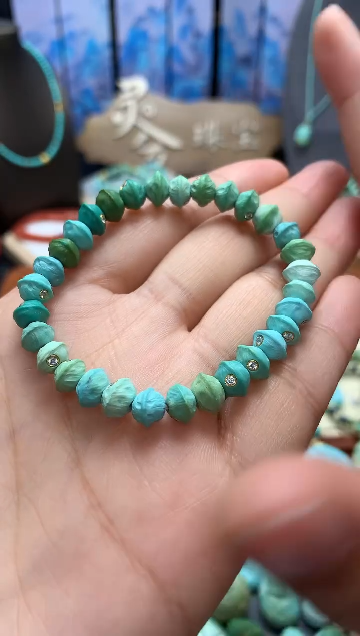 【闪购商品】绿松石手链未镶嵌精工百香单圈