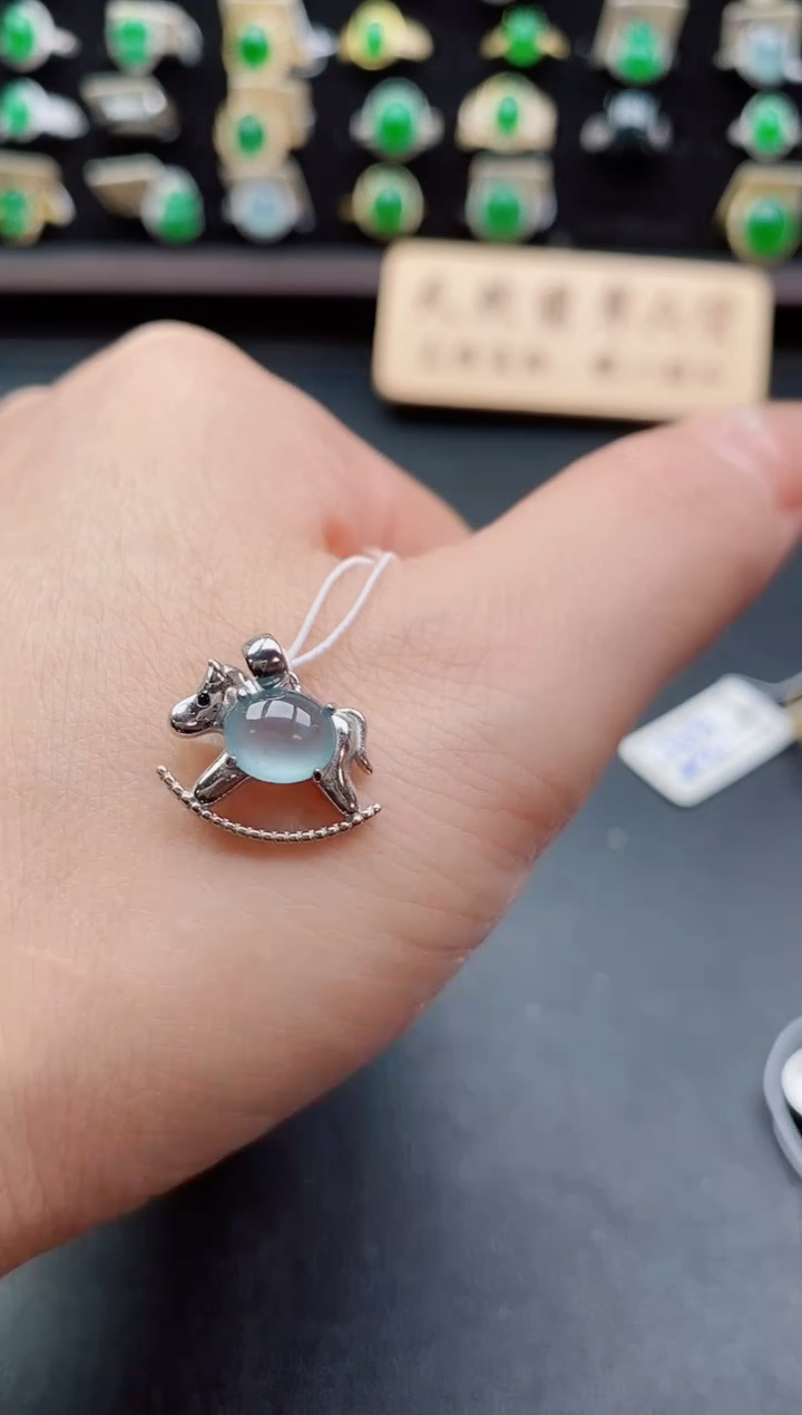 吊坠(不含链)银S925镶嵌翡翠1