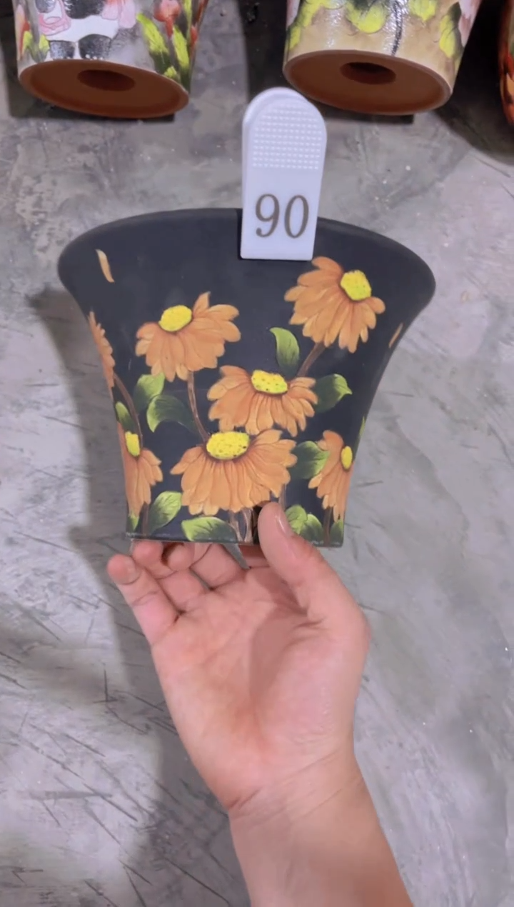 摆件90陶花岛花盆罐—手工痕迹默认，大小会有1-2公分误差