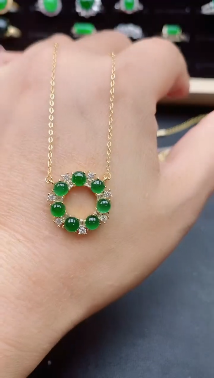 【闪购商品】翡翠吊坠(赠链)银S925镶嵌508005