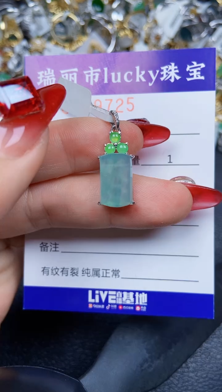 【闪购商品】翡翠颈饰银S925镶嵌9725