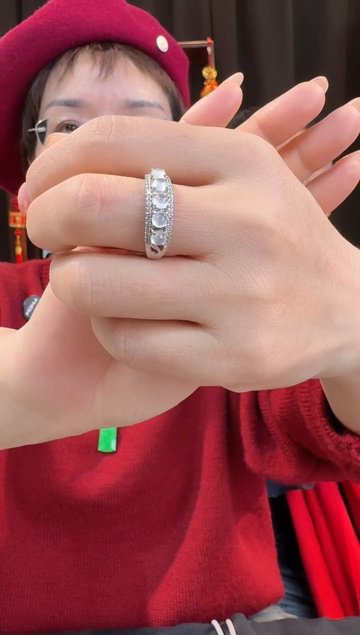 【闪购商品】翡翠戒指银S925镶嵌戒指