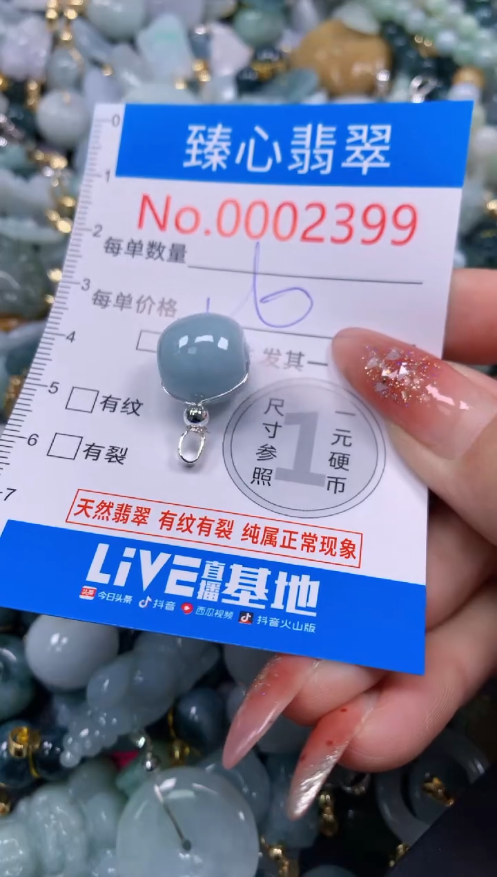 翡翠未镶嵌颈饰含绳0002399