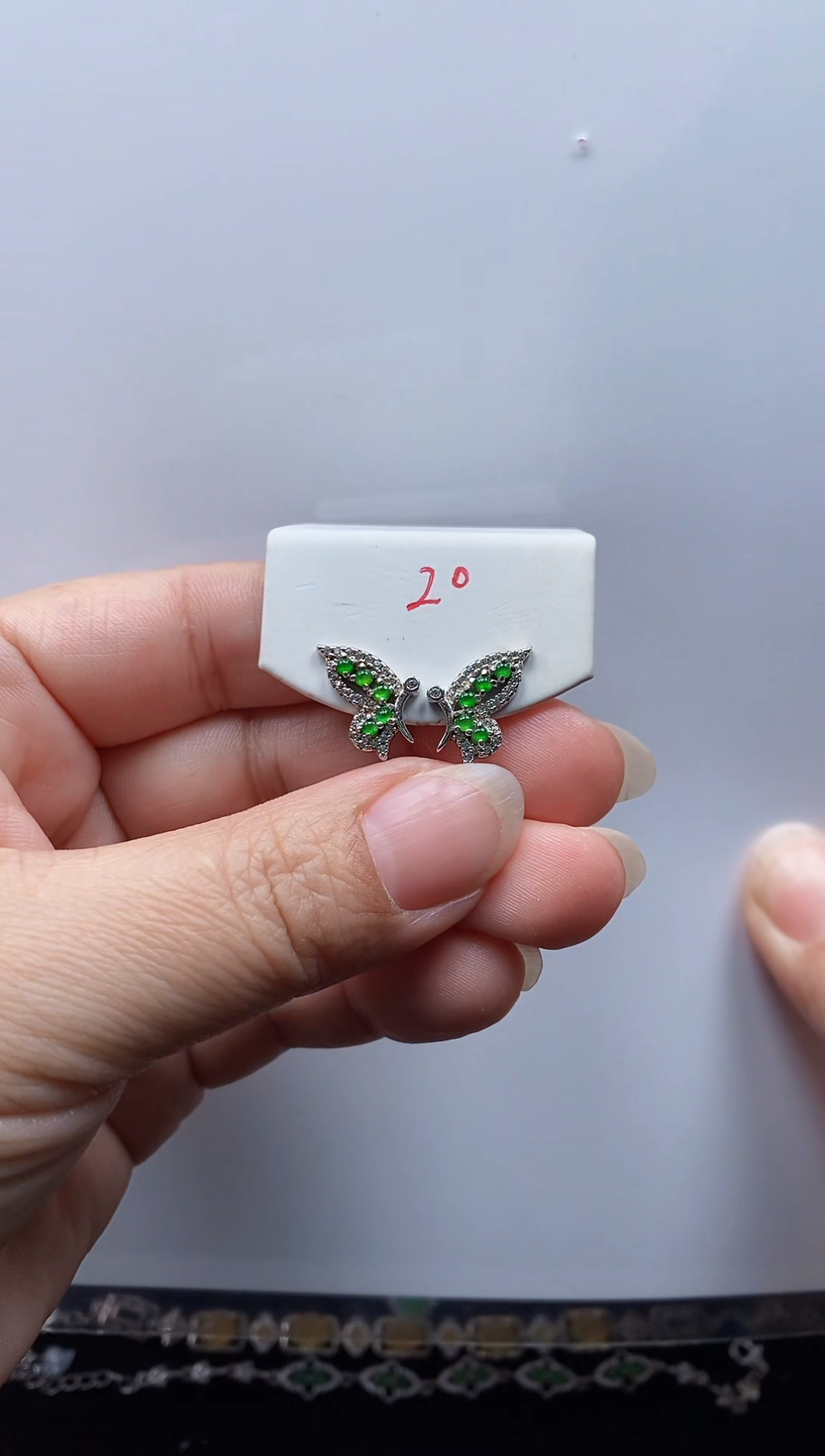 【闪购商品】翡翠耳饰银S925镶嵌耳钉