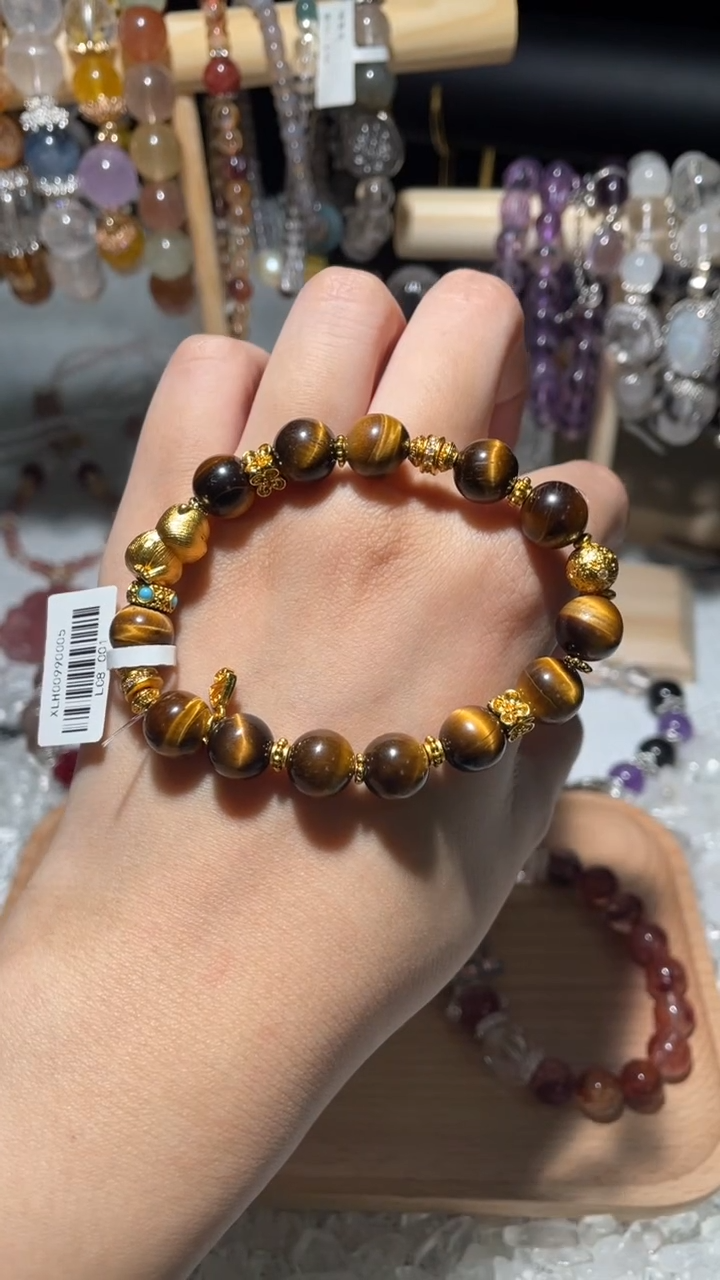 【闪购商品】水晶手链合金虎眼招财猫