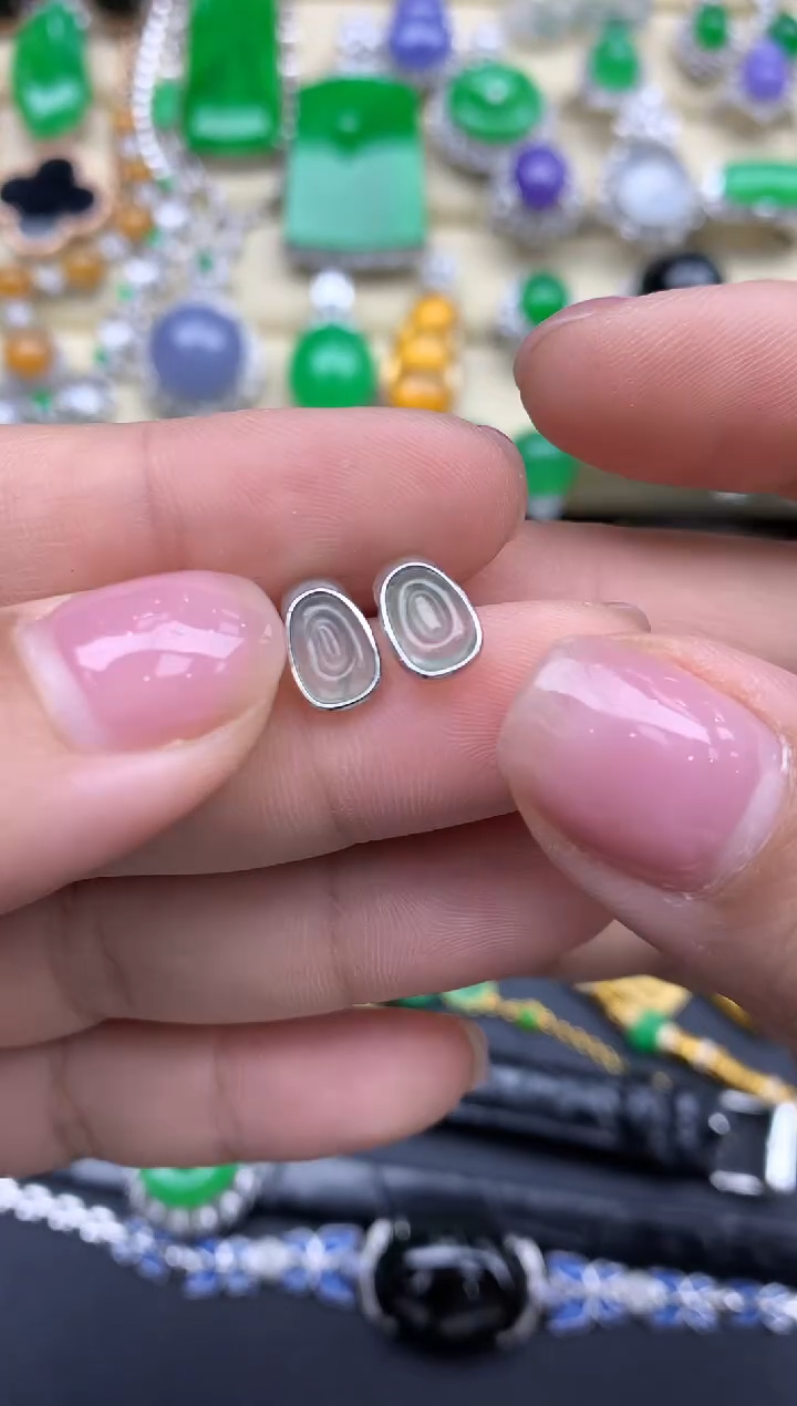 【闪购商品】翡翠耳饰18K金镶嵌73-中国好珍宝